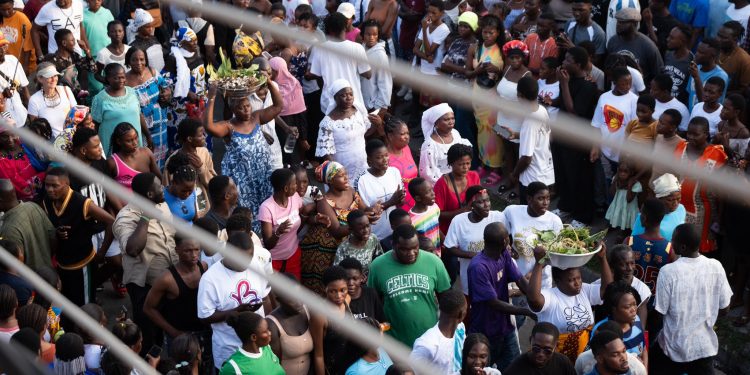 Crowd Flood the Street of Ga Mashie as Homowo festival begins with Kpokpoi ritual